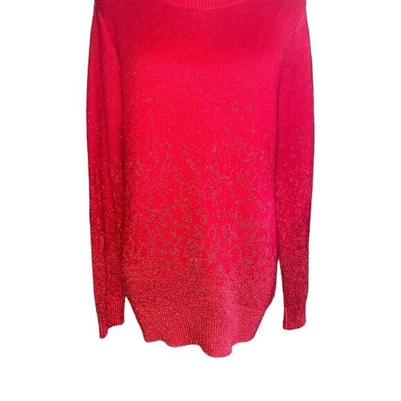 H&M Red Crewneck Holiday Sparkle Sweater L-EUC - Picture 11 of 11
